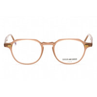 Cutler And Gross Unisex Eyeglasses - Brown/Beige Round Frame Clear Lens | CG1313 001 ,