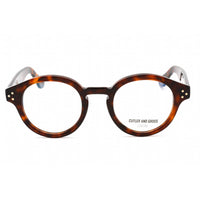 Cutler And Gross Unisex Eyeglasses - Dark Turtle Round Frame Clear Lens | CG1291V2 002 ,