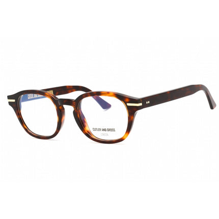 Cutler And Gross Unisex Eyeglasses - Dark Turtle Round Frame Clear Lens | CG1356 002 ,