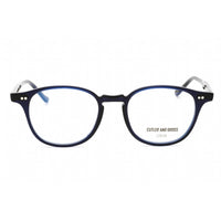 Cutler And Gross Unisex Eyeglasses - Navy Rectangular Frame Clear Lens | CG1312V2 003 ,