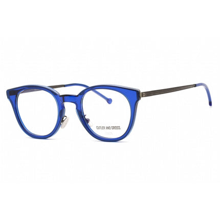 Cutler And Gross Unisex Eyeglasses - Silver/Blue Cat Eye Frame Clear Lens | CG1275 006 ,