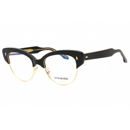 Cutler And Gross Women's Eyeglasses - Black On Crystal Frame Clear Lens | CG1351 001 ,
