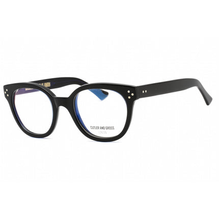 Cutler And Gross Women's Eyeglasses - Black/Blue Round Frame Clear Lens | CG1298 003 ,