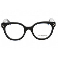 Cutler And Gross Women's Eyeglasses - Black/Blue Round Frame Clear Lens | CG1298 003 ,