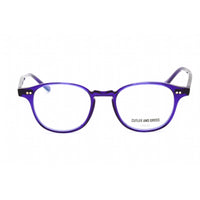 Cutler And Gross Women's Eyeglasses - Purple Rectangular Frame Clear Lens | CG1312 004 ,