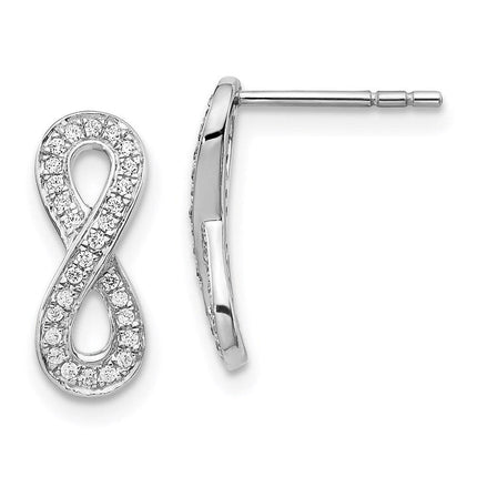 14k White Gold Diamond Earrings ,