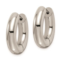 Stainless Steel Polished 5mm Hinged Hoop Earrings ,