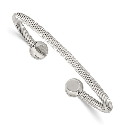 Stainless Steel Polished Cuff Bangle ,