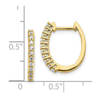 14k Diamond Hinged Hoop Earrings ,