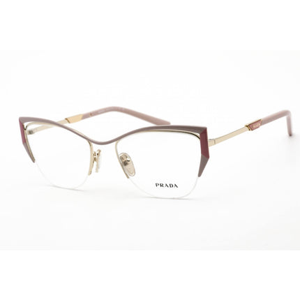 Prada Women's Eyeglasses - Clear Lens Gold/Pink Metal Cat Eye Frame | 0PR 63YV 14A1O1 ,