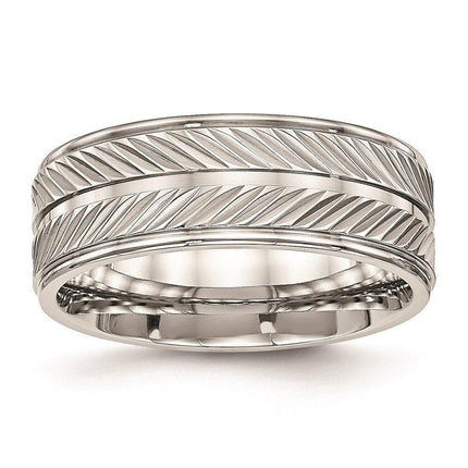 Stainless Steel Polished Grooved Ring ,