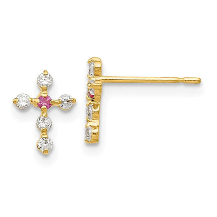 Madi K Kid's 14k CZ Cross Post Earrings ,
