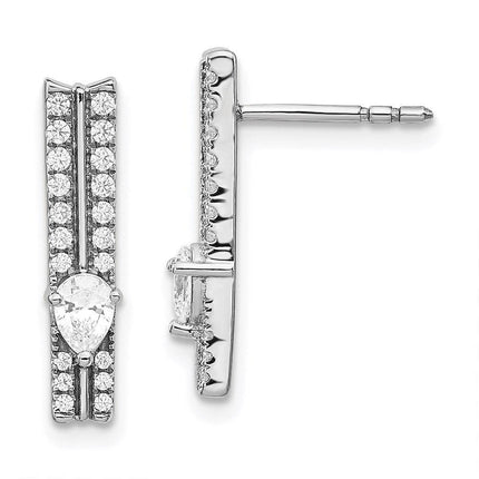 14k White Gold Diamond Fancy Earrings ,