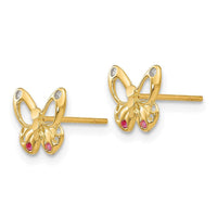 Madi K Kid's 14k CZ Butterfly Post Earrings ,