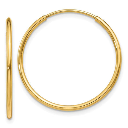14k 1.25mm Endless Hoop Earring ,