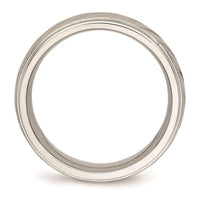 Stainless Steel Brushed and Polished Grooved Ring ,