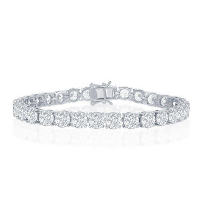 Sterling Silver 6mm Prong-Set Round CZ Tennis Bracelet, 7.5" ,
