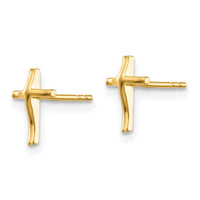 Madi K Kid's 14k Polished Cross Post Earrings ,
