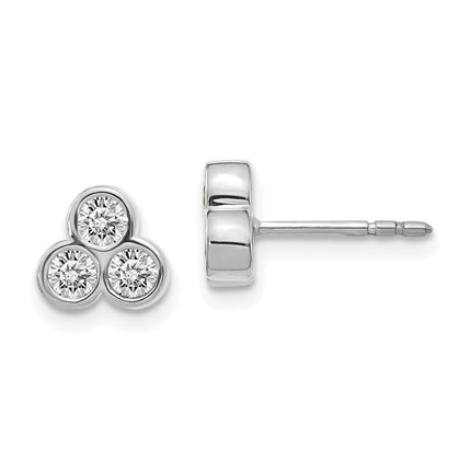 14k White Gold Diamond Earrings ,