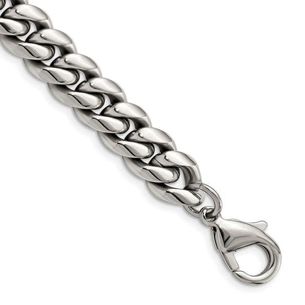 Stainless Steel Polished 8.5in Curb Chain Bracelet ,