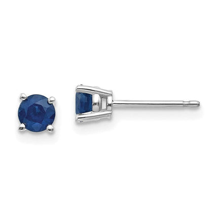 14k White Gold Sapphire Earrings ,