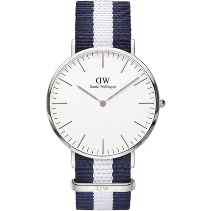 Daniel Wellington Men's Watch - Classic Glasgow TT Blue and White Strap | 0204DW ,