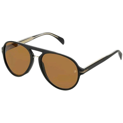 David Beckham Men's Sunglasses - Matte Black Pilot | DAVID BECKHAM DB 7005/S 0003/70 ,