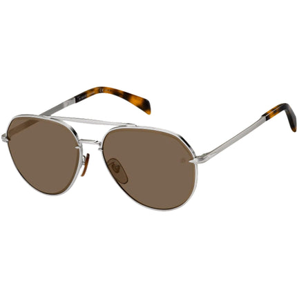 David Beckham Men's Sunglasses - Palladium Brown | DAVID BECKHAM DB 7037/G/S 08JD/70 ,