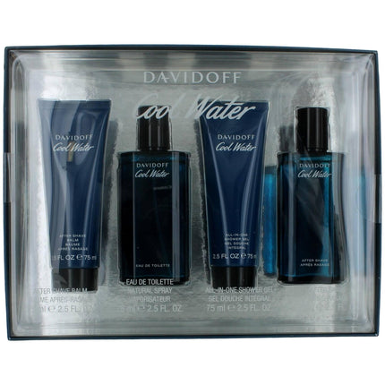 Davidoff Men's Gift Set - Cool Water Refreshing Fusion Masculine Scent, 4 Piece ,