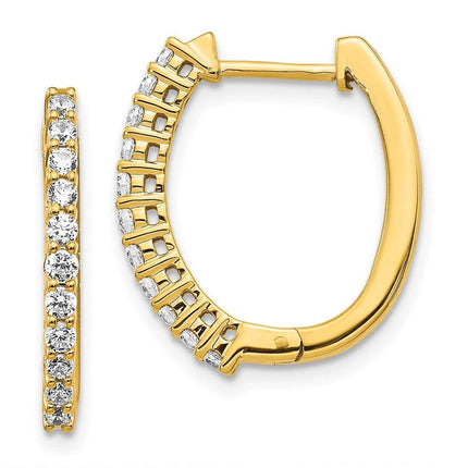 14k Diamond Hinged Hoop Earrings ,