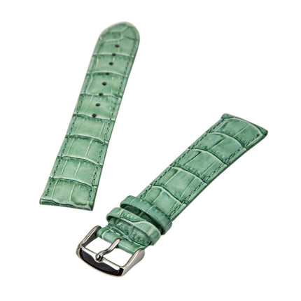 Debeer 's Light Green 22 mm Wide Crocodile Pattern Calf Leather Strap ,