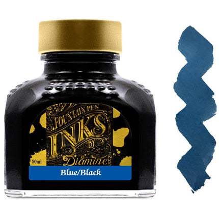 Diamine Fountain Pen Ink Bottle - 80 ml Blue/Black | 7001 ,