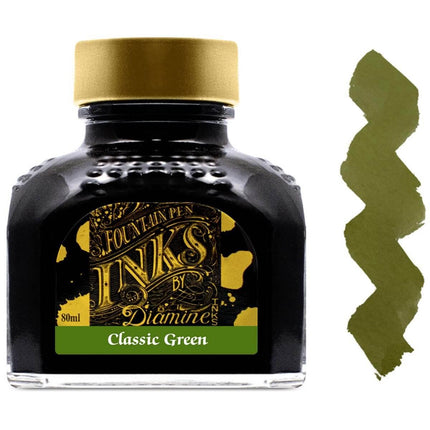 Diamine Fountain Pen Ink Bottle - 80 ml Classic Green | 7105 ,