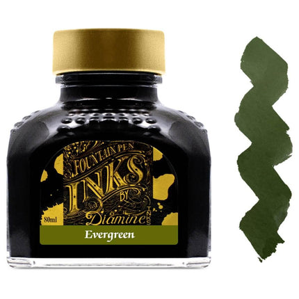Diamine Fountain Pen Ink Bottle - 80 ml Evergreen | 7072 ,