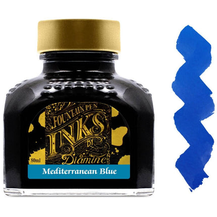 Diamine Fountain Pen Ink Bottle - 80 ml Mediterranean Blue | 7036 ,