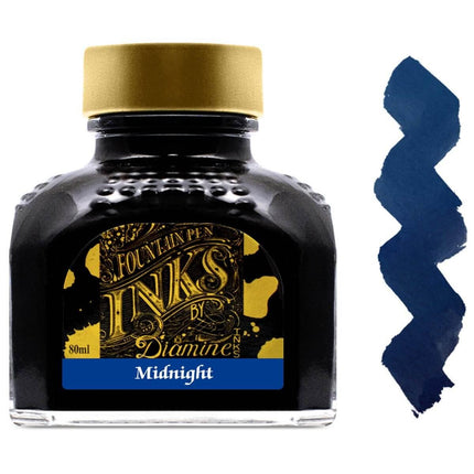 Diamine Fountain Pen Ink Bottle - 80 ml Midnight | 7063 ,