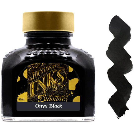 Diamine Fountain Pen Ink Bottle - 80 ml Onyx Black | 7053 ,