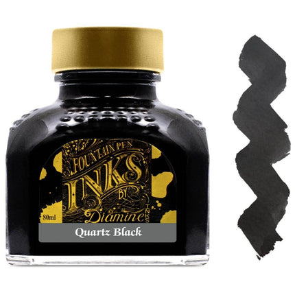 Diamine Fountain Pen Ink Bottle - 80 ml Quartz Black | 7032 ,