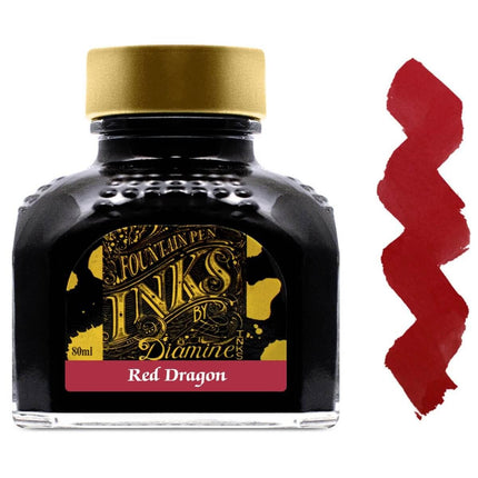 Diamine Fountain Pen Ink Bottle - 80 ml Red Dragon | 7077 ,