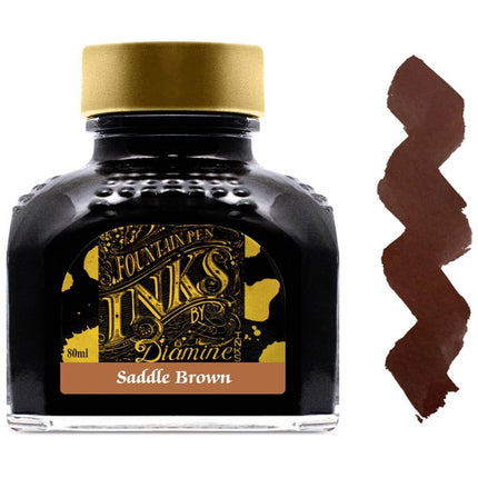 Diamine Fountain Pen Ink Bottle - 80 ml Saddle Brown | 7046 ,
