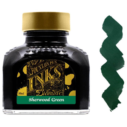 Diamine Fountain Pen Ink Bottle - 80 ml Sherwood Green | 7074 ,