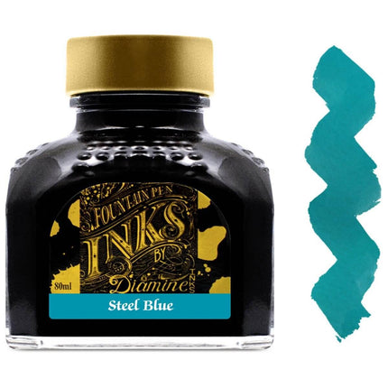 Diamine Fountain Pen Ink Bottle - 80 ml Steel Blue | 7011 ,