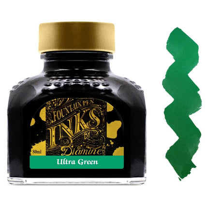 Diamine Fountain Pen Ink Bottle - 80 ml Ultra Green | 7051 ,