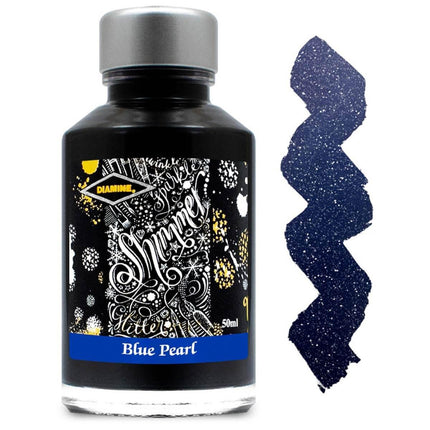 Diamine Fountain Pen Ink Bottle - Shimmer, Blue Pearl, 50 ml | 9001 ,