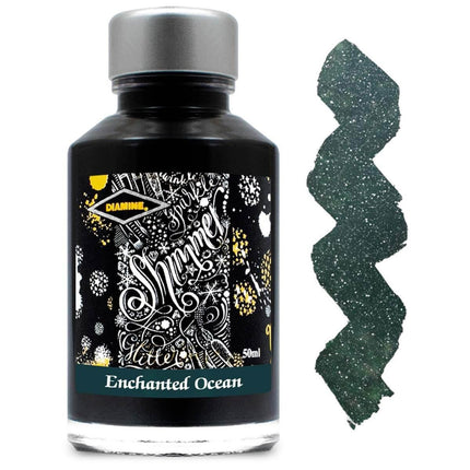 Diamine Fountain Pen Ink Bottle - Shimmer, Enchanted Ocean, 50 ml | 9020 ,