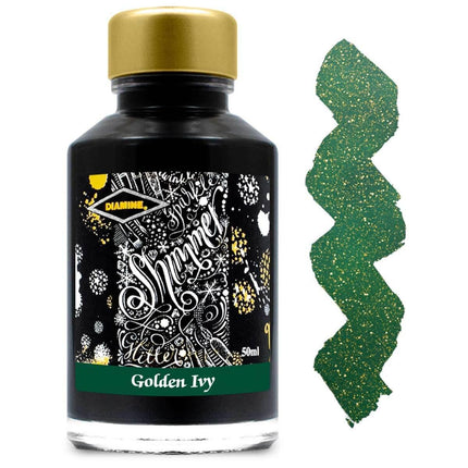 Diamine Fountain Pen Ink Bottle - Shimmer, Golden Ivy, 50 ml | 9028 ,