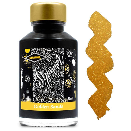 Diamine Fountain Pen Ink Bottle - Shimmer, Golden Sands, 50 ml | 9008 ,