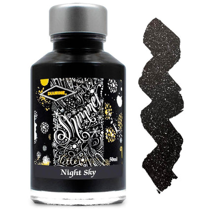 Diamine Fountain Pen Ink Bottle - Shimmer, Night Sky, 50 ml | 9000 ,