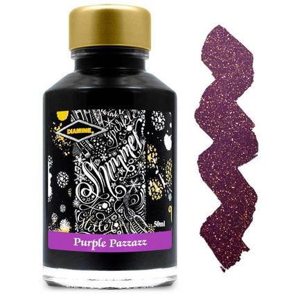 Diamine Fountain Pen Ink Bottle - Shimmer, Purple Pazzazz, 50 ml | 9002 ,