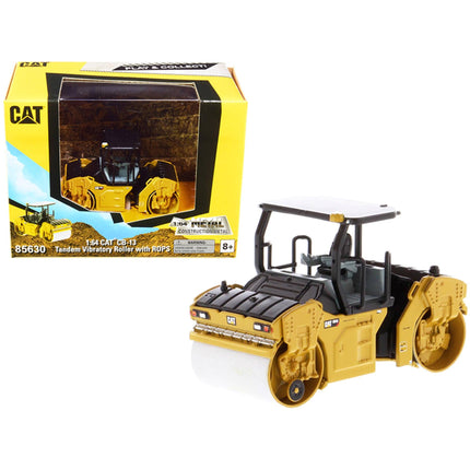 Diecast Masters 1/64 Diecast Model Roller - CAT CB-13 Tandem Vibratory with ROPS ,